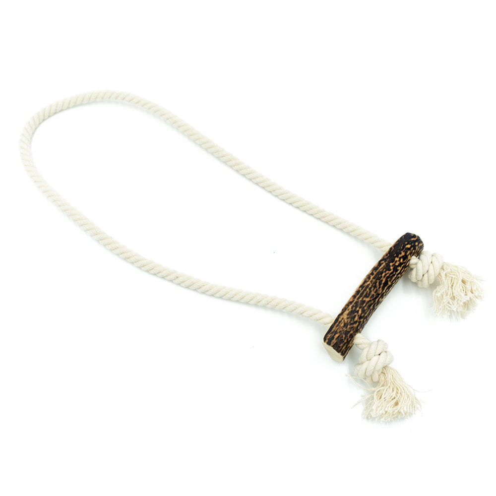Rope toy HOOK with antler chew