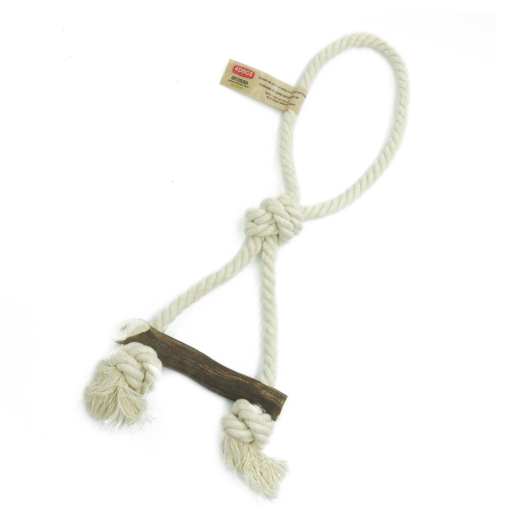 Rope toy KNOT with antler chew