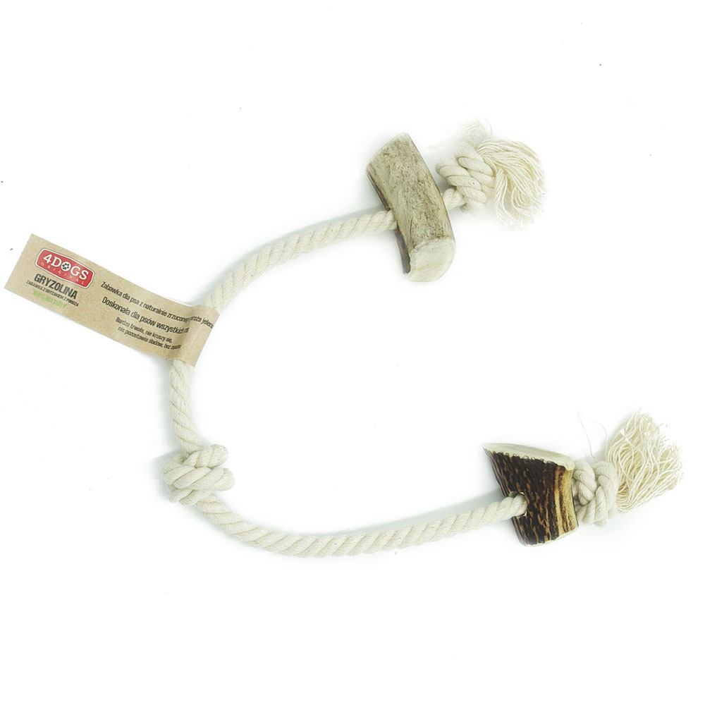 Rope toy STRING DOUBLE with antler chew