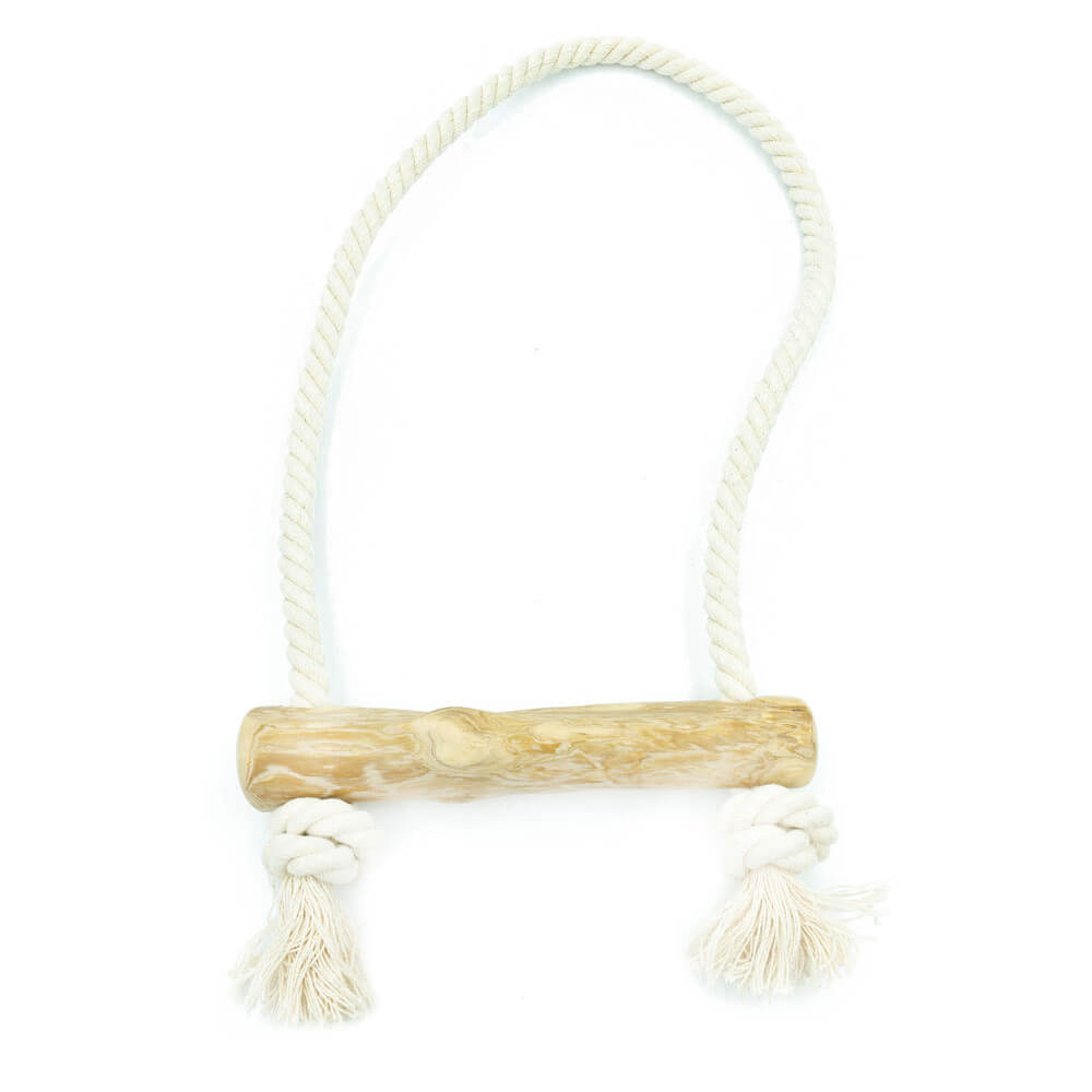 Juguetes de cuerda con masticables de madera